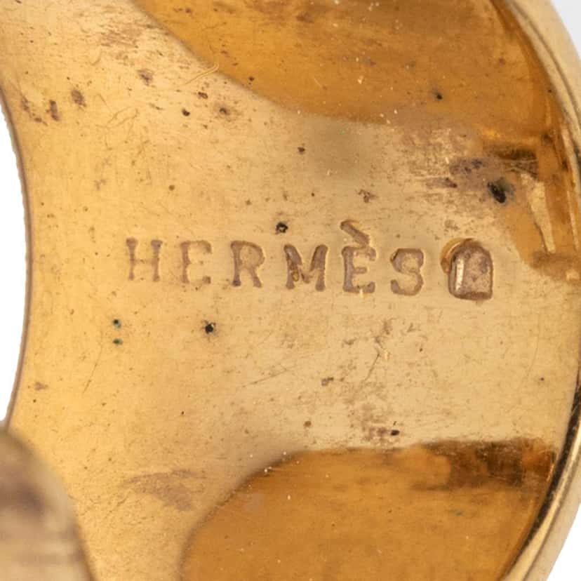 Hermès Enamel Cloisonne Clip On Earrings Blue Fair condition - Inside View