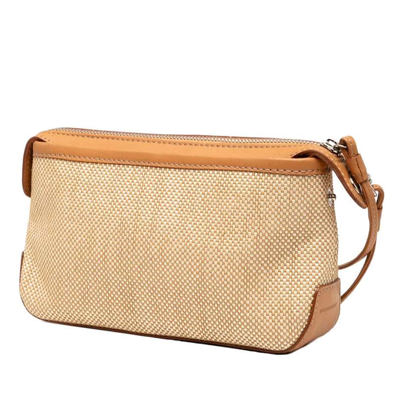 Burberry Canvas Wristlet Clutch Beige Good condition - Back View