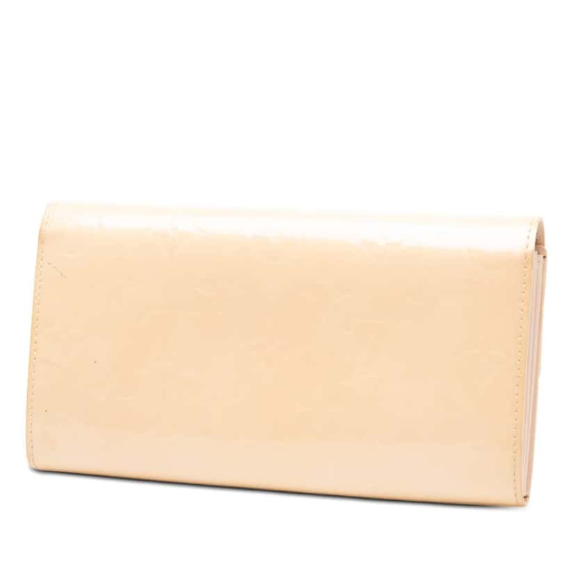 Louis Vuitton Monogram Vernis Sarah Wallet Beige Leather Good condition - Back View