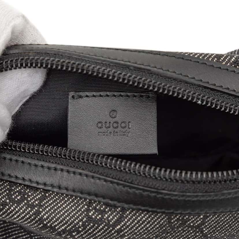 Gucci GG Denim Cosmetic Pouch Grey Denim Good condition - Box View