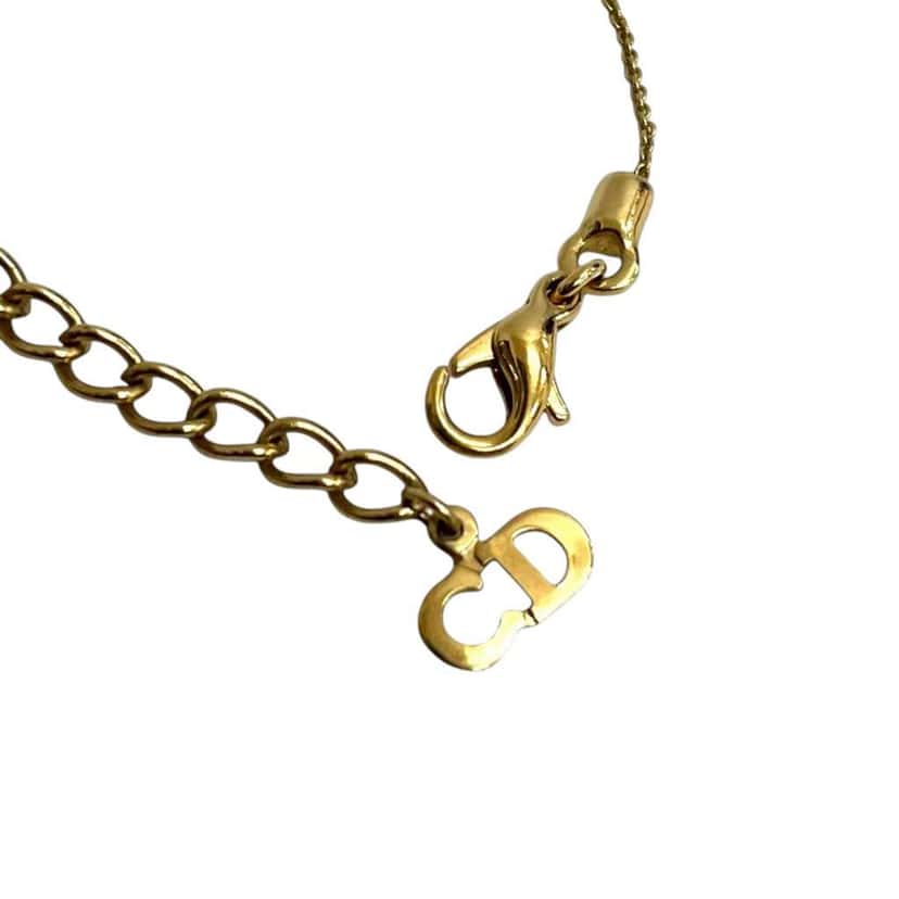 Dior Gold Plated CD Logo Pendant Necklace Gold Metal Good condition - Inside View