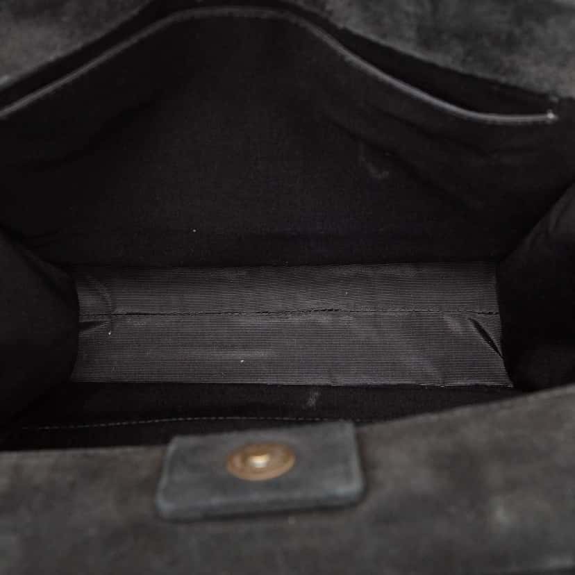 Saint Laurent Suede Stitch Tote Black Leather Good condition - Model View