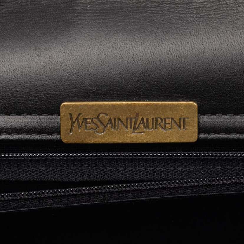 Saint Laurent Suede Stitch Tote Black Leather Good condition - Box View