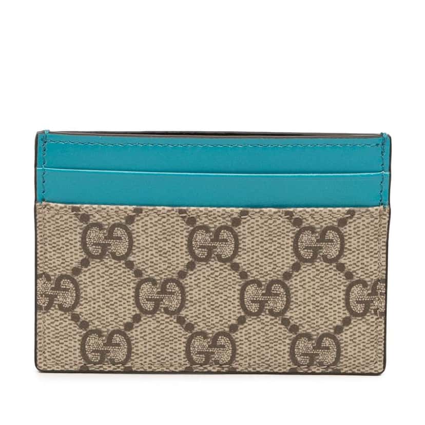 Gucci GG Supreme Card Holder Beige Never worn - Front View