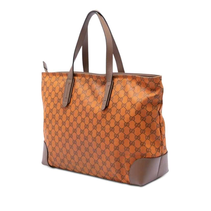 Gucci GG Canvas Web Tote Orange Canvas Good condition - Back View