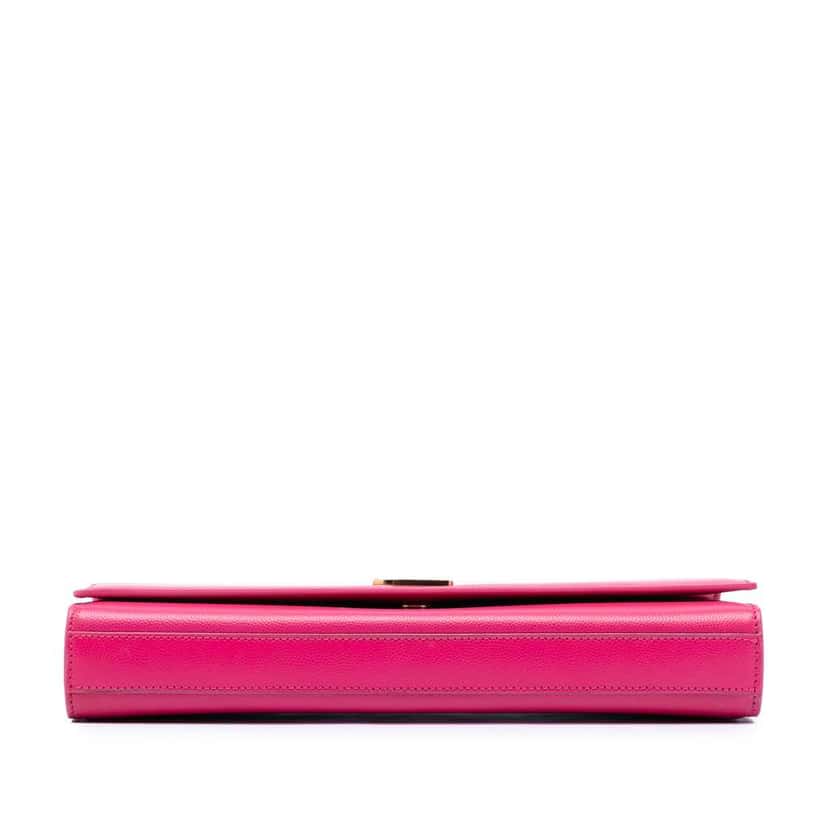 Saint Laurent Grain de Poudre Monogram Cassandre Clutch Pink Leather Good condition - Inside View
