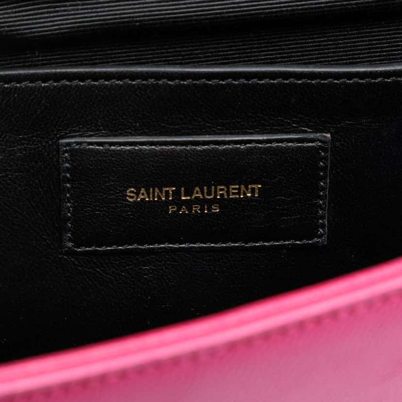Saint Laurent Grain de Poudre Monogram Cassandre Clutch Pink Leather Good condition - Box View