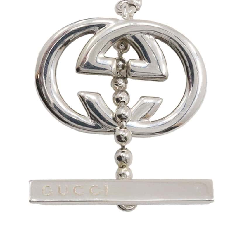 Gucci Sterling Silver Enamel Interlocking G Ball Chain Bracelet Silver Silver Good condition - Front View