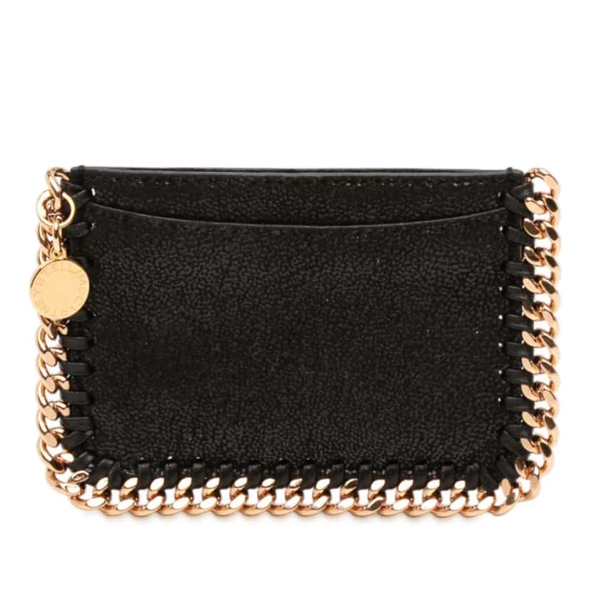 Stella Mccartney Falabella Shaggy Deer Card Holder Black Polyester Good condition - Front View