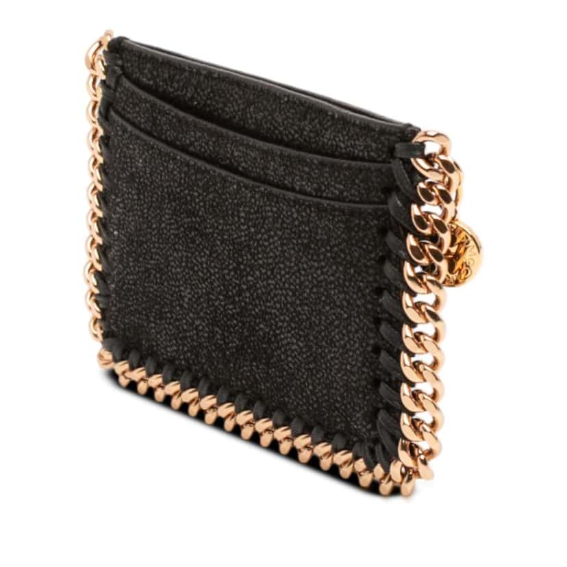 Stella Mccartney Falabella Shaggy Deer Card Holder Black Polyester Good condition - Back View