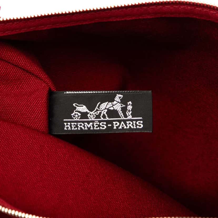 Hermès Toile Bora Bora Pouch MM Red Canvas Good condition - Box View