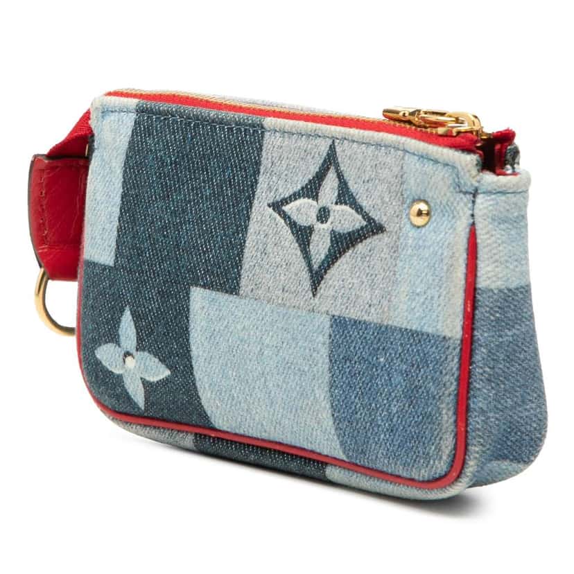 Louis Vuitton Micro Monogram Denim Patchwork Pochette Accessoires Blue Denim Good condition - Back View