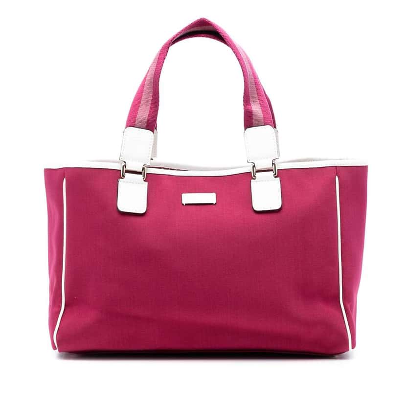 Gucci Canvas Web Tote Pink Canvas Good condition - Front View