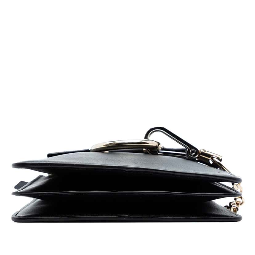 Chloé Mini Calfskin and Suede Faye Bracelet Bag Black Leather Good condition - Inside View