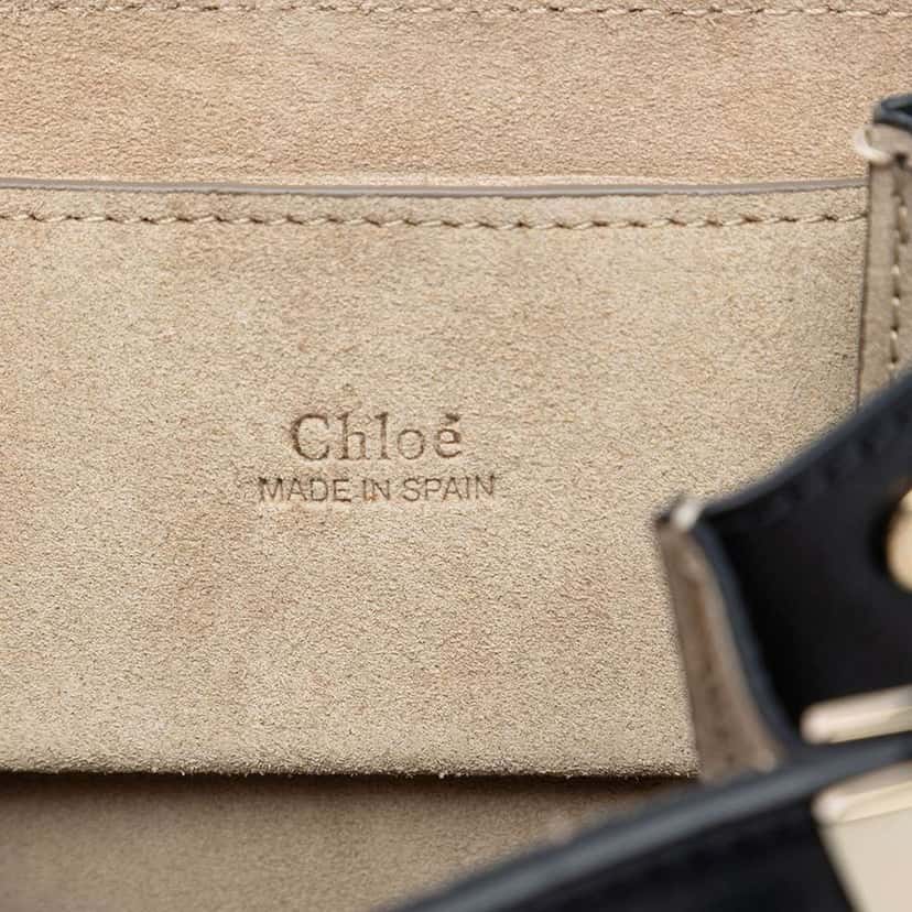 Chloé Mini Calfskin and Suede Faye Bracelet Bag Black Leather Good condition - Box View