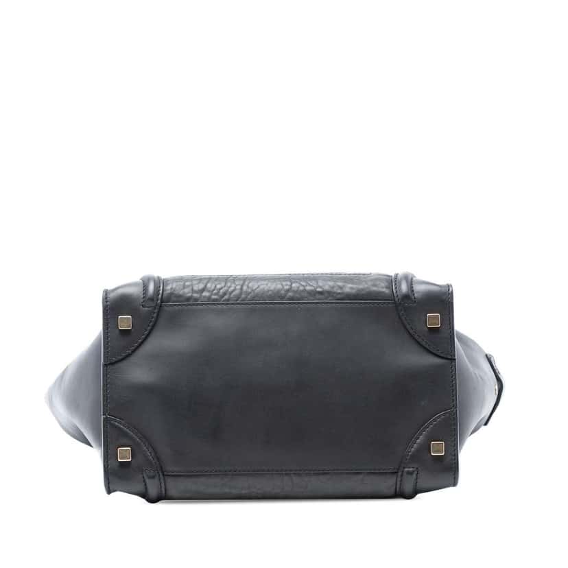 Celine Mini Embossed Calfskin Luggage Tote Black Leather Good condition - Inside View