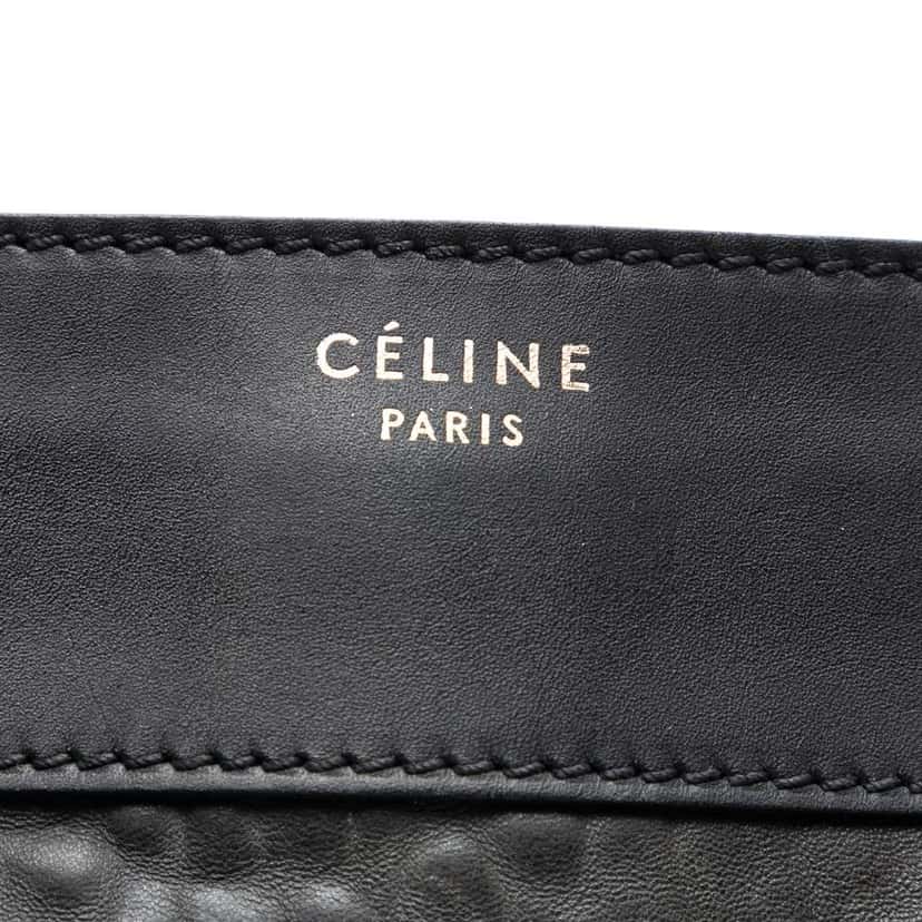 Celine Mini Embossed Calfskin Luggage Tote Black Leather Good condition - Box View