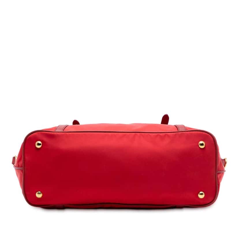 Prada Saffiano Trimmed Tessuto Satchel Red Good condition - Inside View