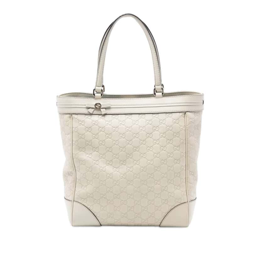 Gucci Guccissima Mayfair Tote White Leather Very good condition - Front View