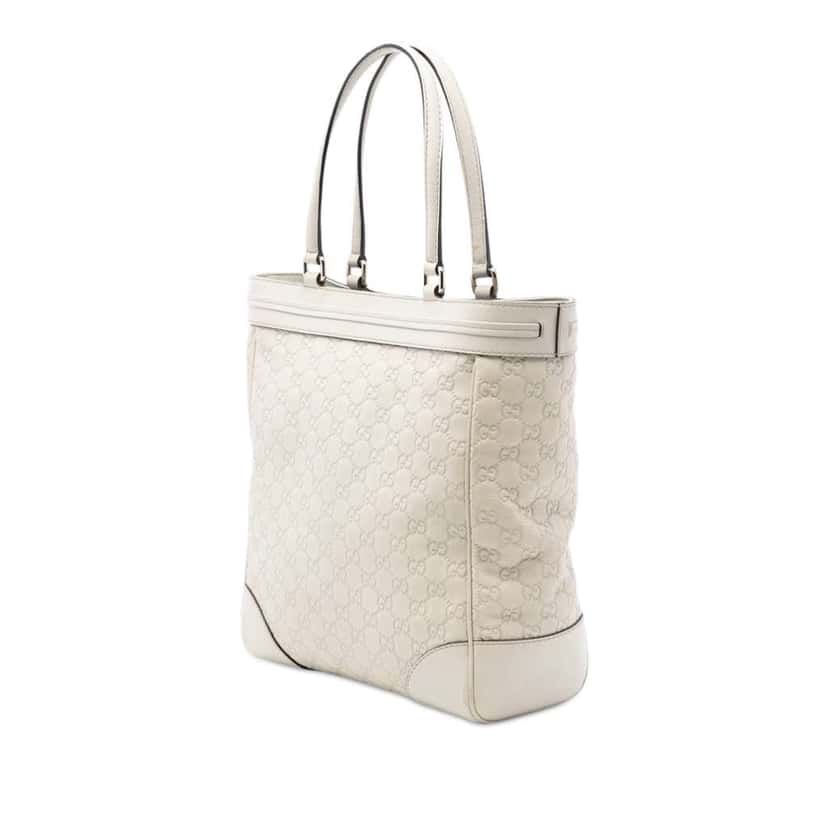 Gucci Guccissima Mayfair Tote White Leather Very good condition - Back View