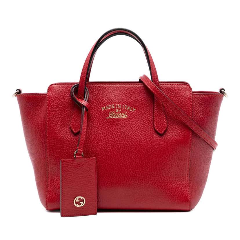 Gucci Mini Leather Swing Satchel Red Leather Very good condition - Front View