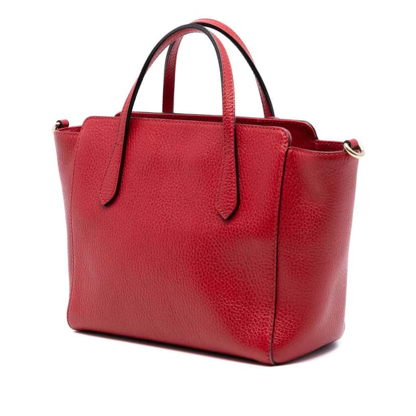 Gucci Mini Leather Swing Satchel Red Leather Very good condition - Back View