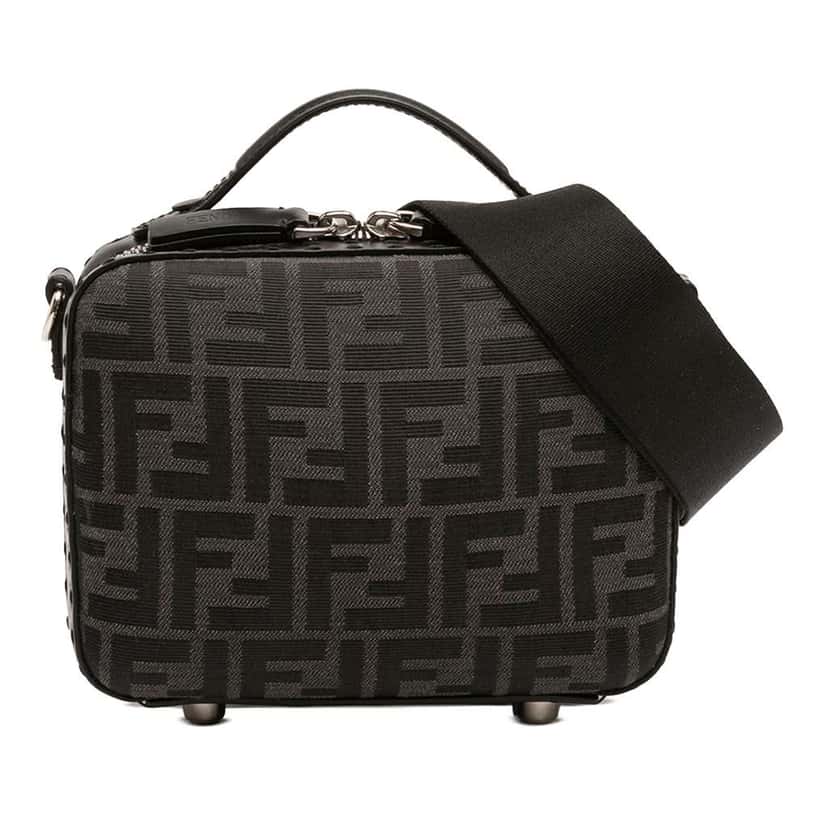 Fendi Mini Zucca Canvas Suitcase Bag Black Canvas Very good condition - Front View