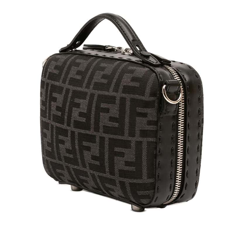 Fendi Mini Zucca Canvas Suitcase Bag Black Canvas Very good condition - Back View