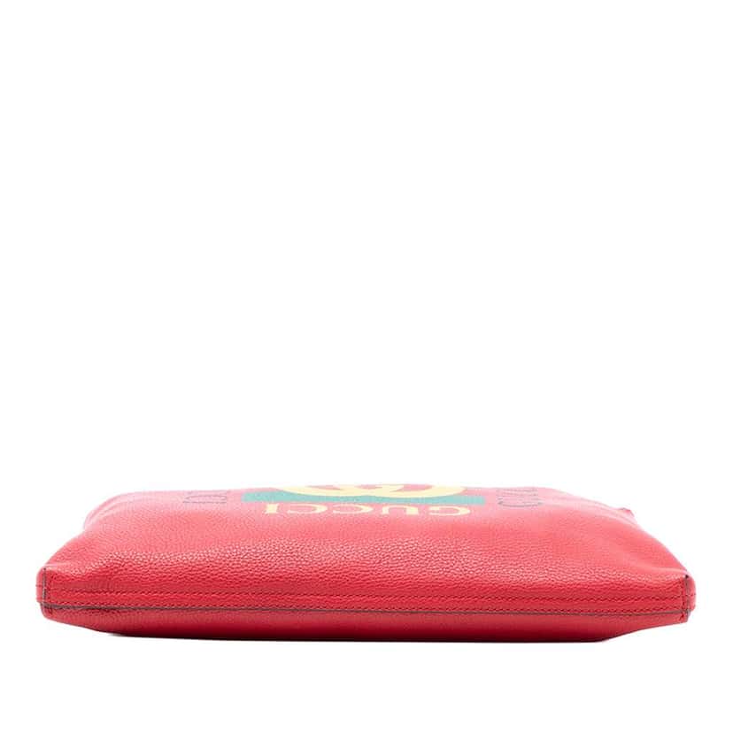 Gucci Medium Leather Logo Portfolio Clutch Red Leather Very good condition - Inside View