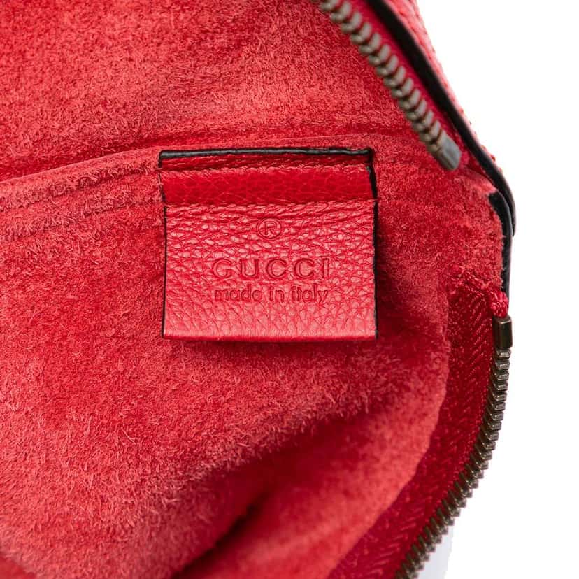 Gucci Medium Leather Logo Portfolio Clutch Red Leather Very good condition - Box View