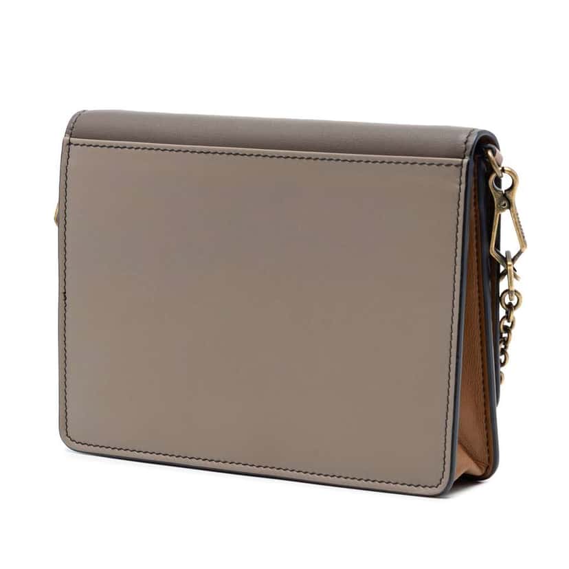 Bottega Veneta Bicolor Leather Wallet on Chain Brown Leather Very good condition - Back View