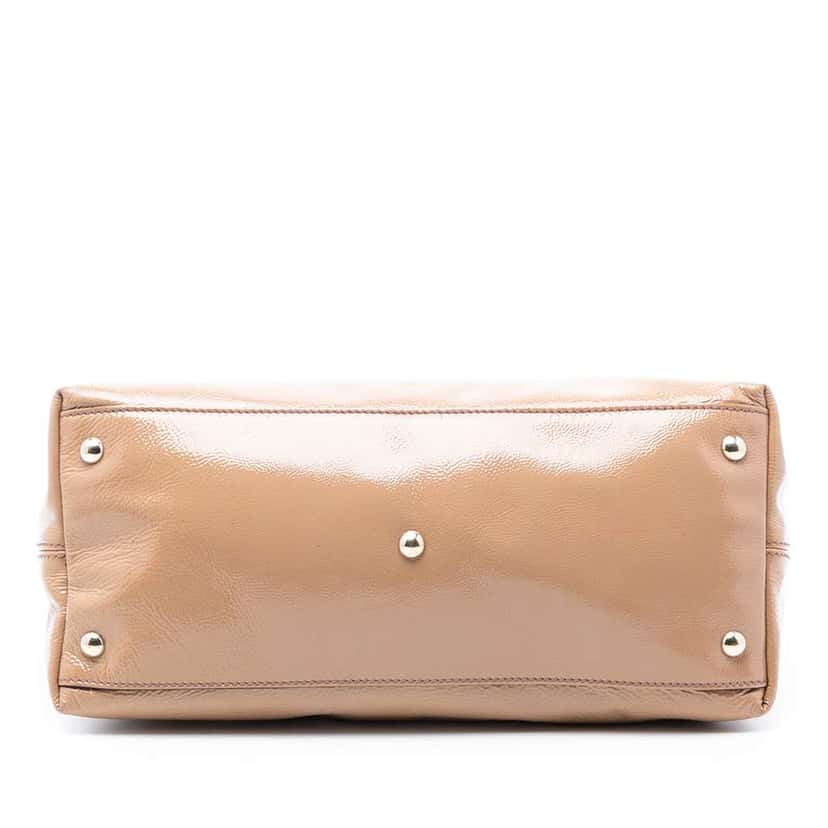 Gucci Small Patent Soho Working Satchel Beige Leather Very good condition - Inside View