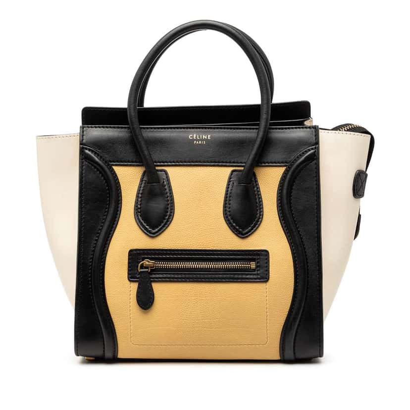 Celine Micro Tricolor Leather Luggage Tote Yellow Leather Very good condition - Front View