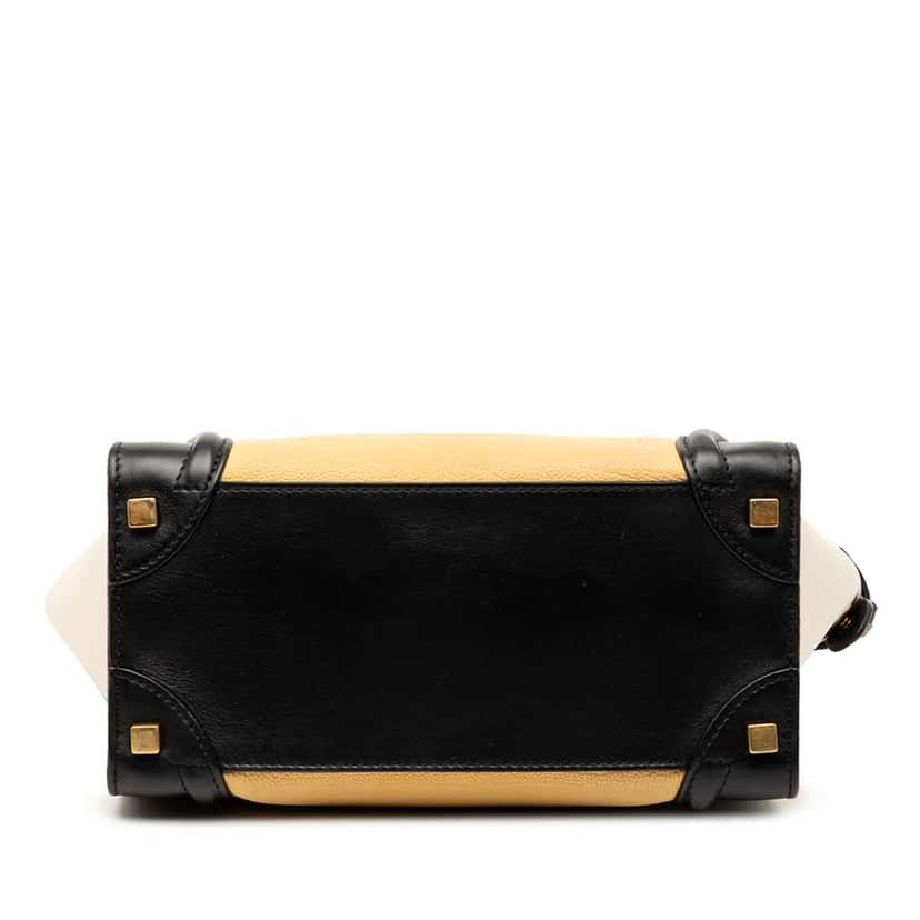 Celine Micro Tricolor Leather Luggage Tote Yellow Leather Very good condition - Inside View