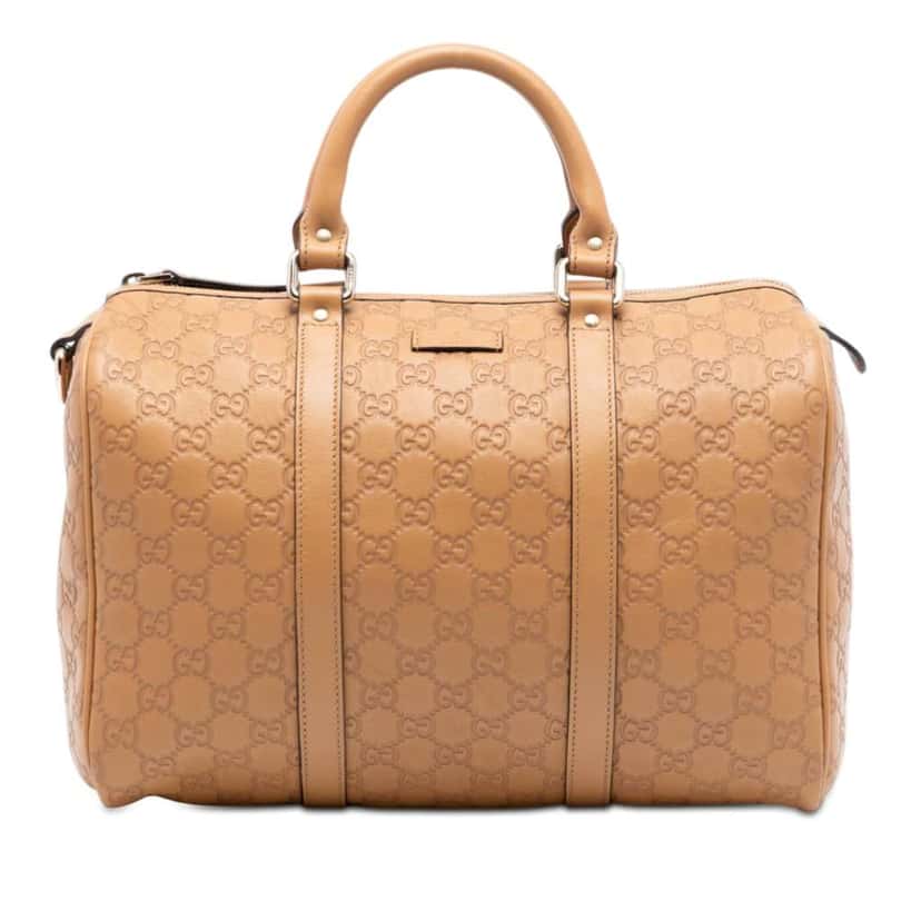 Gucci Medium Guccissima Joy Boston Bag Beige Leather Very good condition - Front View