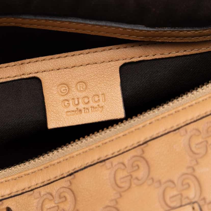Gucci Medium Guccissima Joy Boston Bag Beige Leather Very good condition - Box View