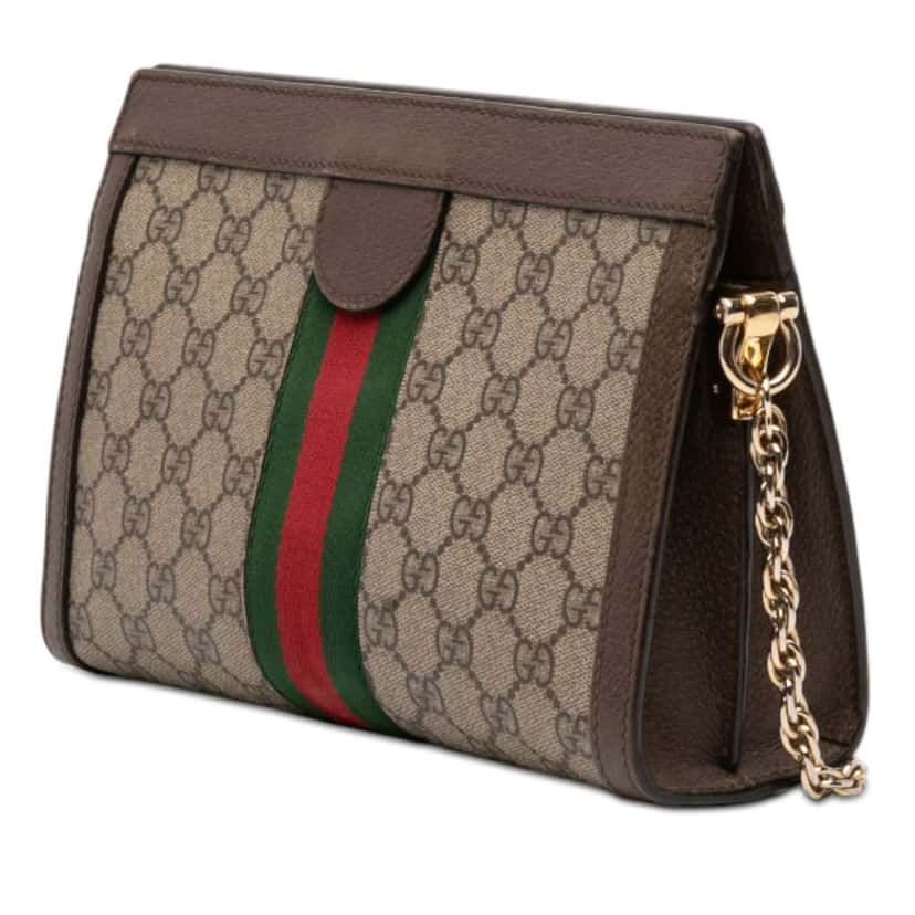 Gucci Small GG Supreme Web Ophidia Chain Crossbody Beige Good condition - Back View
