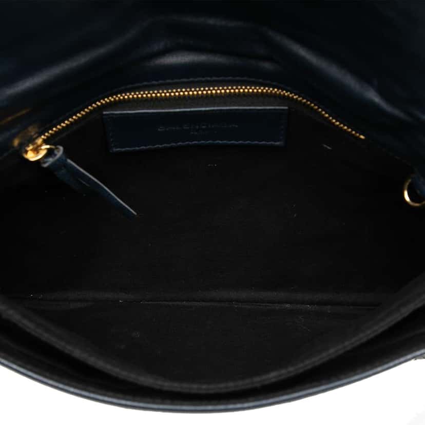Balenciaga Chevre Motocross Classic Metallic Edge Envelope Clutch with Strap Blue Leather Very good condition - Model View