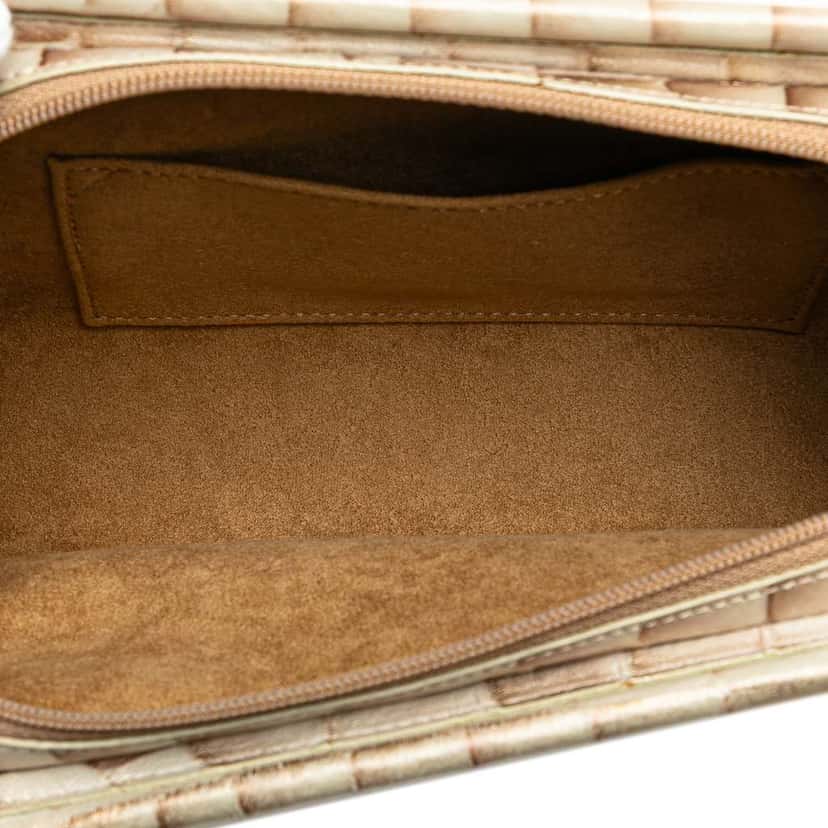 Cartier Croc Embossed Lambskin Handbag Brown Leather Very good condition - Model View