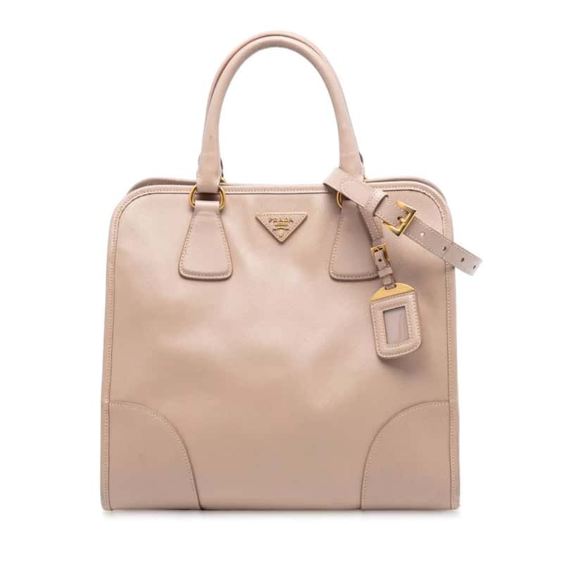 Prada Saffiano Lux Shopping Tote Pink Leather Very good condition - Front View
