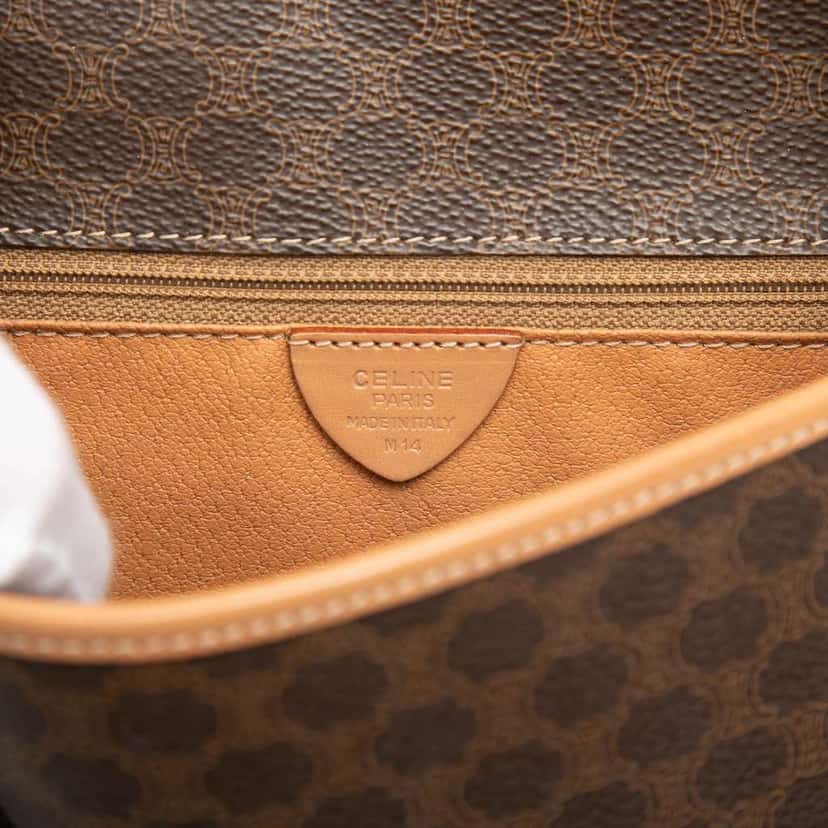 Celine Macadam Coated Canvas Crossbody Brown Canvas Very good condition - Box View