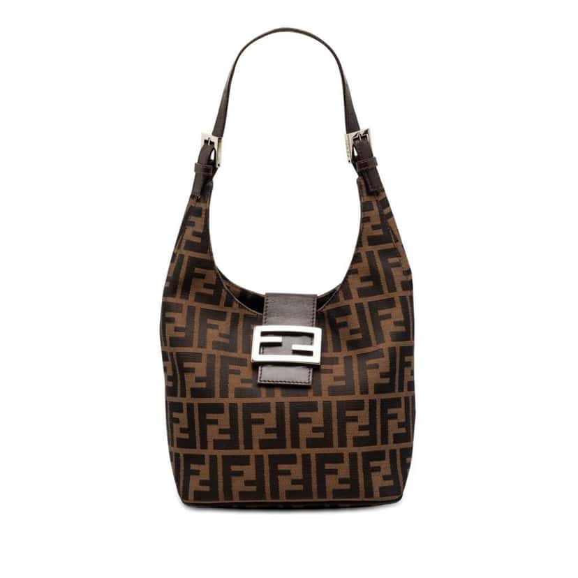 Fendi Zucca Canvas Shoulder Bag Brown Canvas Very good condition - Front View