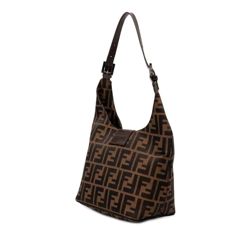 Fendi Zucca Canvas Shoulder Bag Brown Canvas Very good condition - Back View