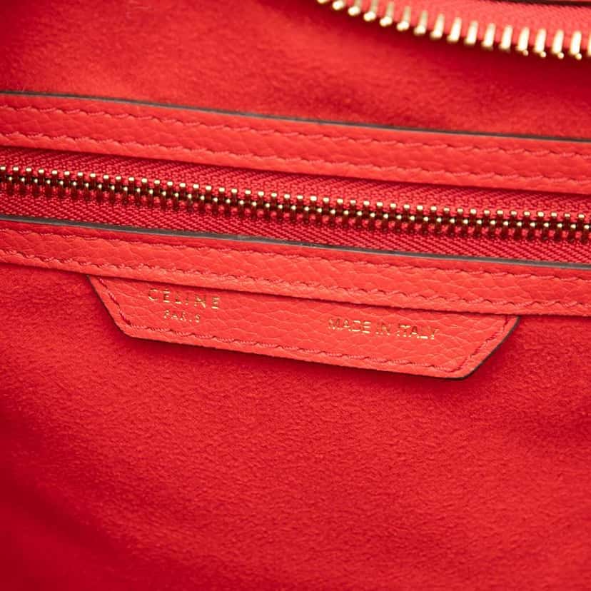 Celine Mini Calfskin Luggage Tote Red Leather Very good condition - Box View