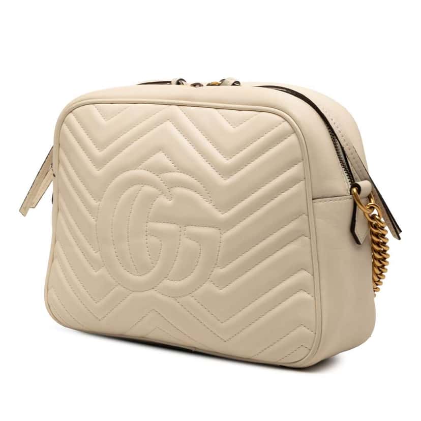Gucci GG Marmont Matelasse Leather Crossbody Brown Leather Very good condition - Back View