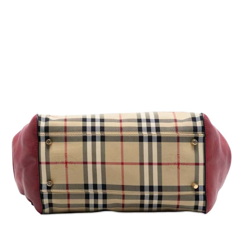 Burberry Small Haymarket Check Canvas and Leather Canterbury Tote Beige Very good condition - Inside View