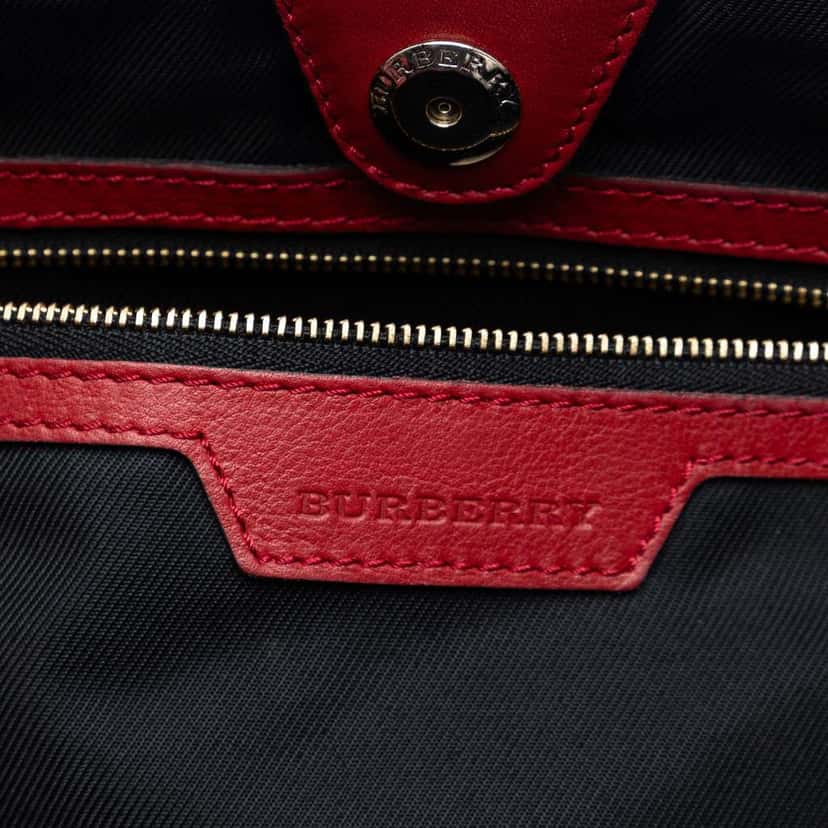 Burberry Small Haymarket Check Canvas and Leather Canterbury Tote Beige Very good condition - Box View