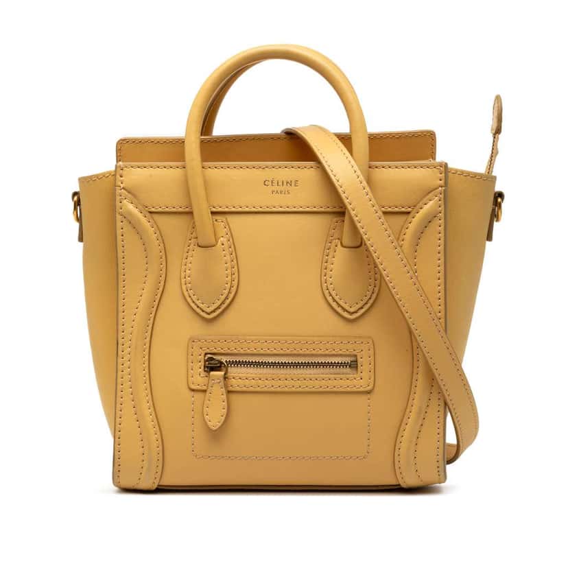 Celine Nano Leather Luggage Tote Yellow Leather Very good condition - Front View