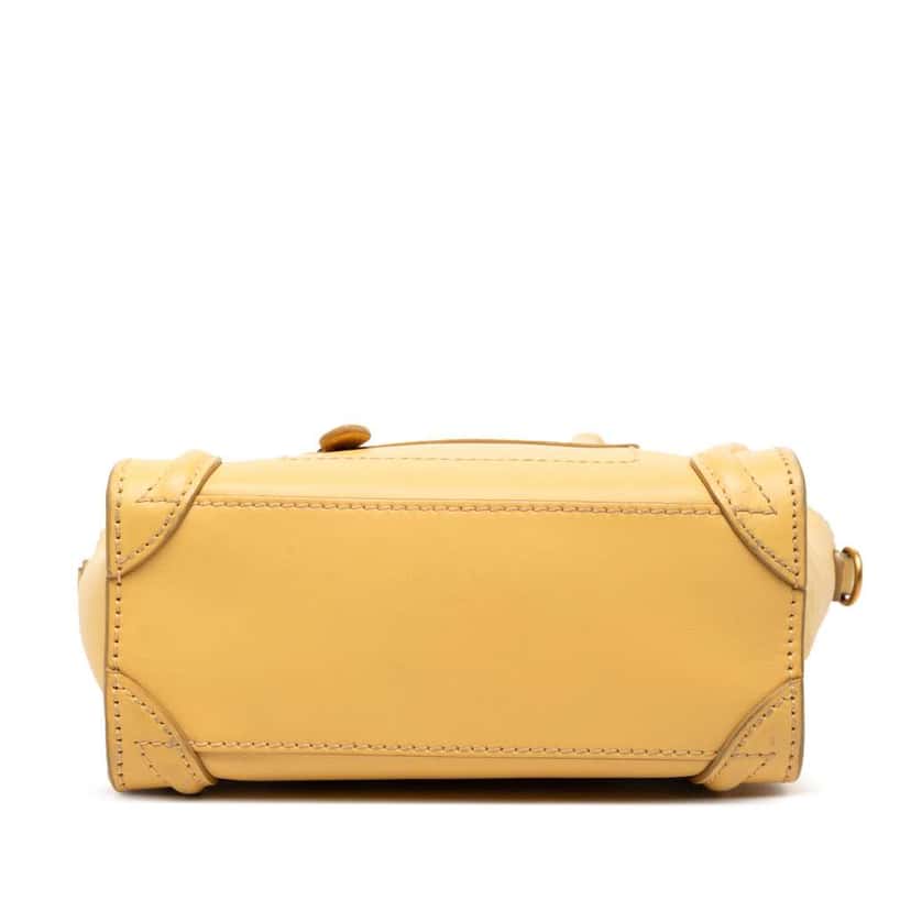 Celine Nano Leather Luggage Tote Yellow Leather Very good condition - Inside View