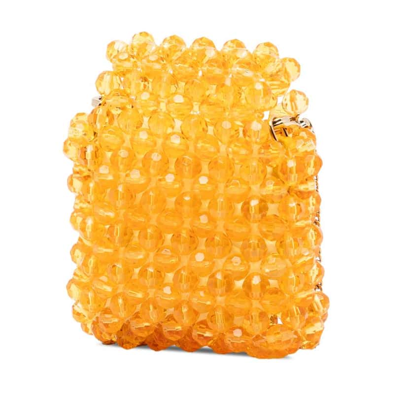 Fendi Mini Glass Vitello King Beaded Pico Baguette Charm Orange Very good condition - Back View